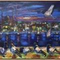 İstanbulun Kanat Çırpanları Yağlı Boya Tablosu