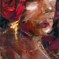 Passionate Dance of Red Rose Oil Painting