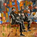 Time of Violinists Oil Painting