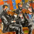 Time of Violinists Oil Painting