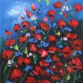 Red Flowers Oil Painting