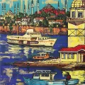 Kız Kulesi ve İstanbul Yarımadası Yağlı Boya Tablosu