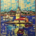Kız Kulesi ve İstanbul Yarımadası Yağlı Boya Tablosu