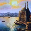 Ortaköy Mosque with Bosphorus View Oil Painting