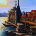 Ortaköy Mosque with Bosphorus View Oil Painting