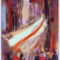 Sunday Street Oil Painting