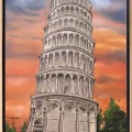 Pisa Kulesi Yağlı Boya Tablosu