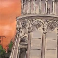 Pisa Kulesi Yağlı Boya Tablosu
