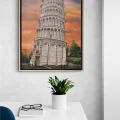 Pisa Kulesi Yağlı Boya Tablosu