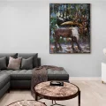 Raindeer Oil Painting