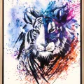 Tiger in Color Oil Painting
