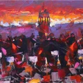 Symphony of Istanbul Sunset Oil Painting