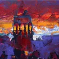 Symphony of Istanbul Sunset Oil Painting