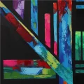 Abstract Colored Lines Oil Painting | Simurg Art Gallery