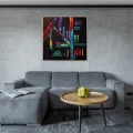 Abstract Colored Lines Oil Painting | Simurg Art Gallery