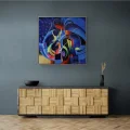 Abstract Night Blue Oil Painting