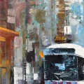 Tram Line Oil Painting