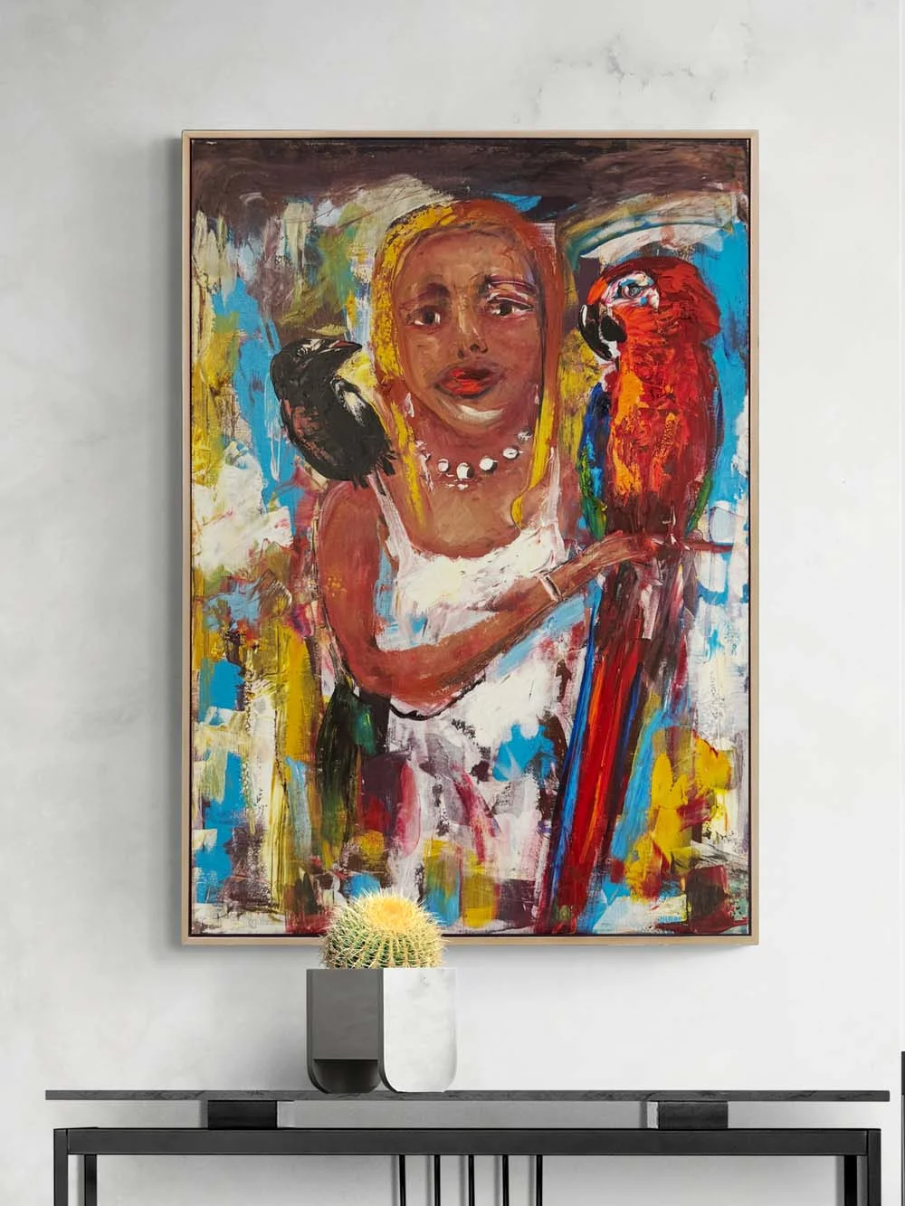 Ruhun Aynasında Kuşlar Yağlı Boya Tablosu