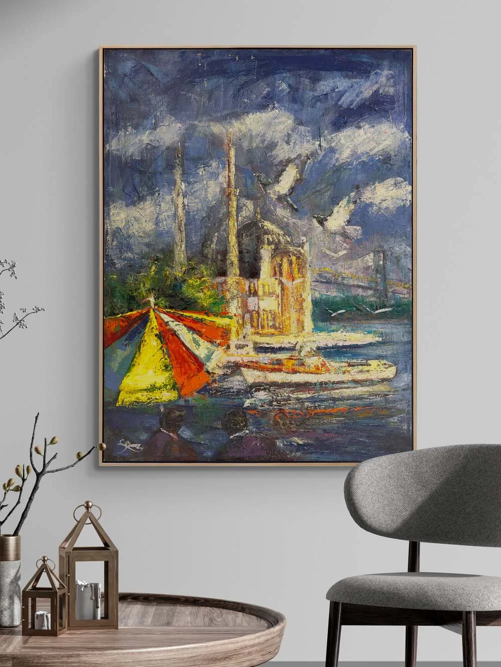 Ortaköyde Vakit Yağlı Boya Tablosu