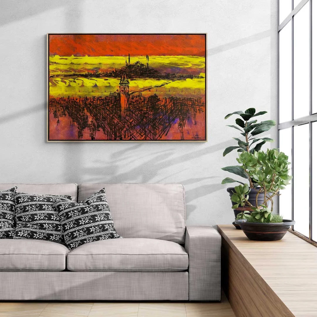 Galatanın Çizgilere Yansıyan Hikayeleri Yağlı Boya Tablosu