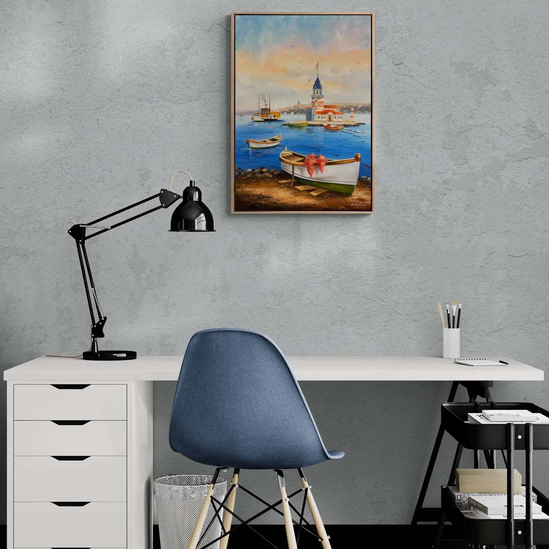 Kıyıda Mola Yağlı Boya Tablosu