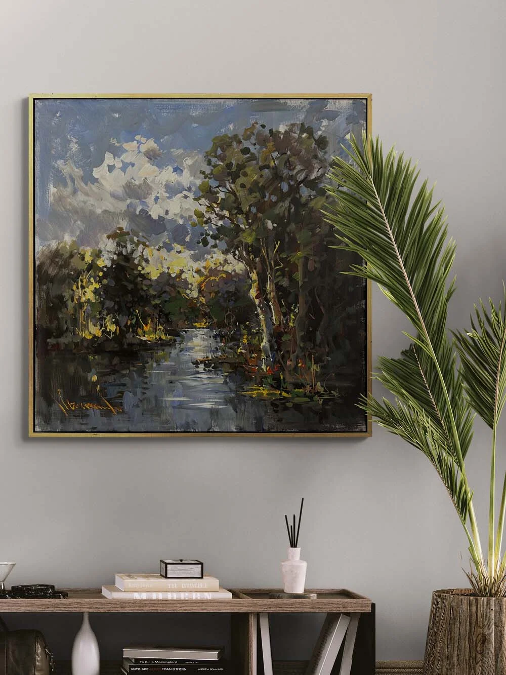 Irmak Boyu Yolculuk Yağlı Boya Tablosu