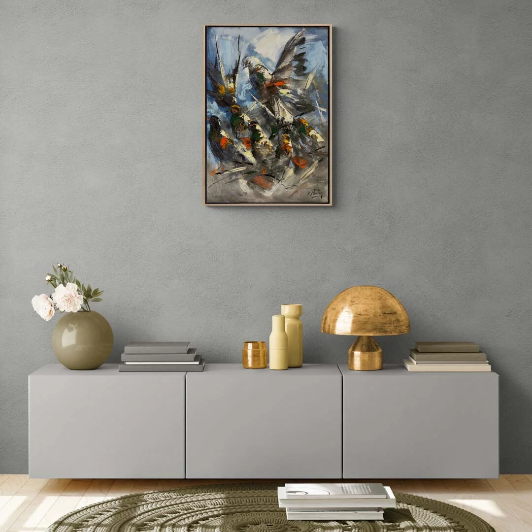 Güvercin Melodisi Yağlı Boya Tablosu