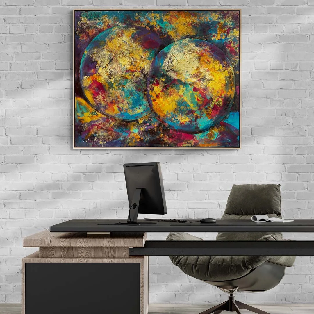 Gizemli Küreler Yağlı Boya Tablosu