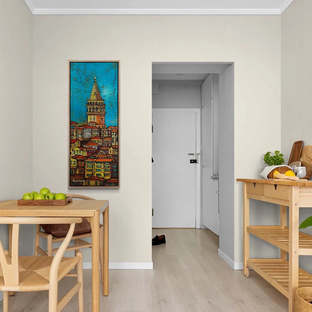 Sıcak Renkler ve Galata Yağlı Boya Tablosu