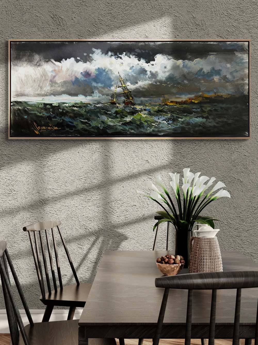 Denizin Asi Dalgaları Yağlı Boya Tablosu