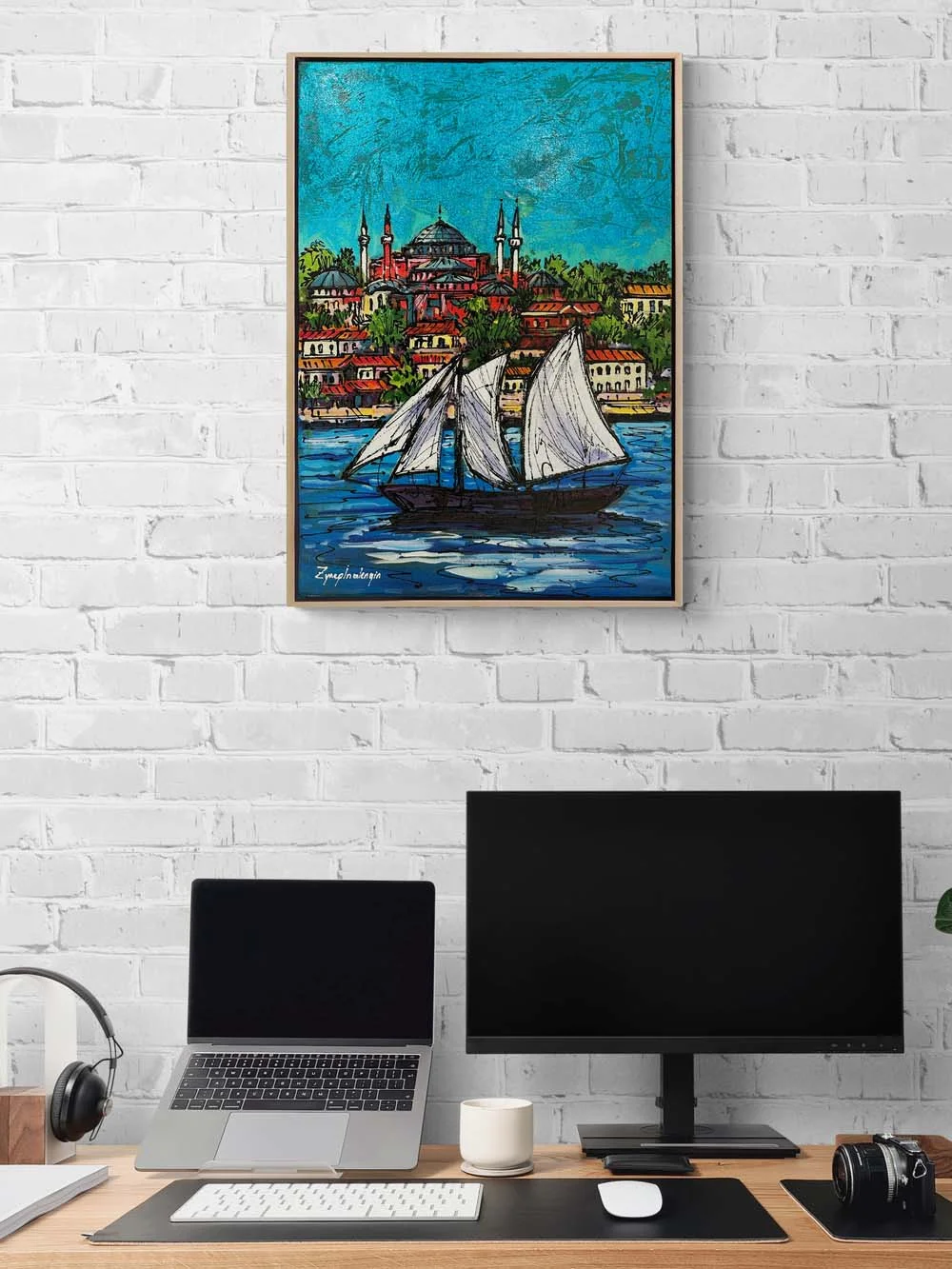 Parlayan Renklerle Boğaz Yağlı Boya Tablosu