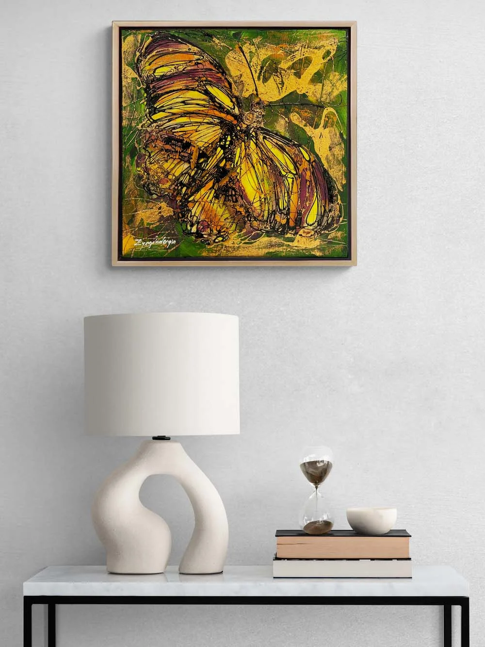 Renkli Kanatların Melodisi Yağlı Boya Tablosu