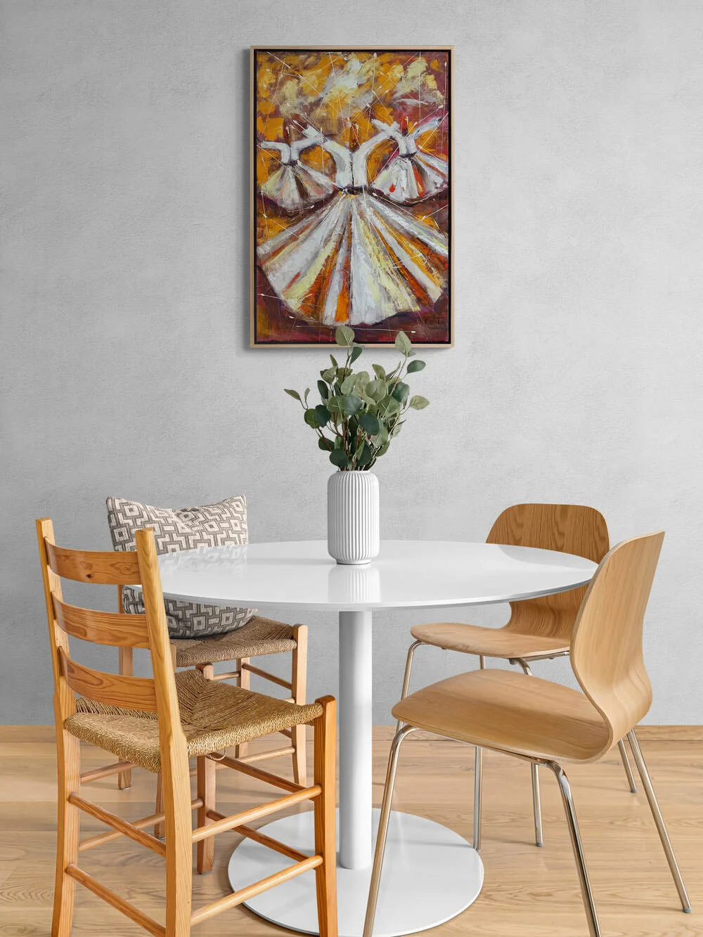 Semazenlerin İlahi Döngüsü Yağlı Boya Tablosu