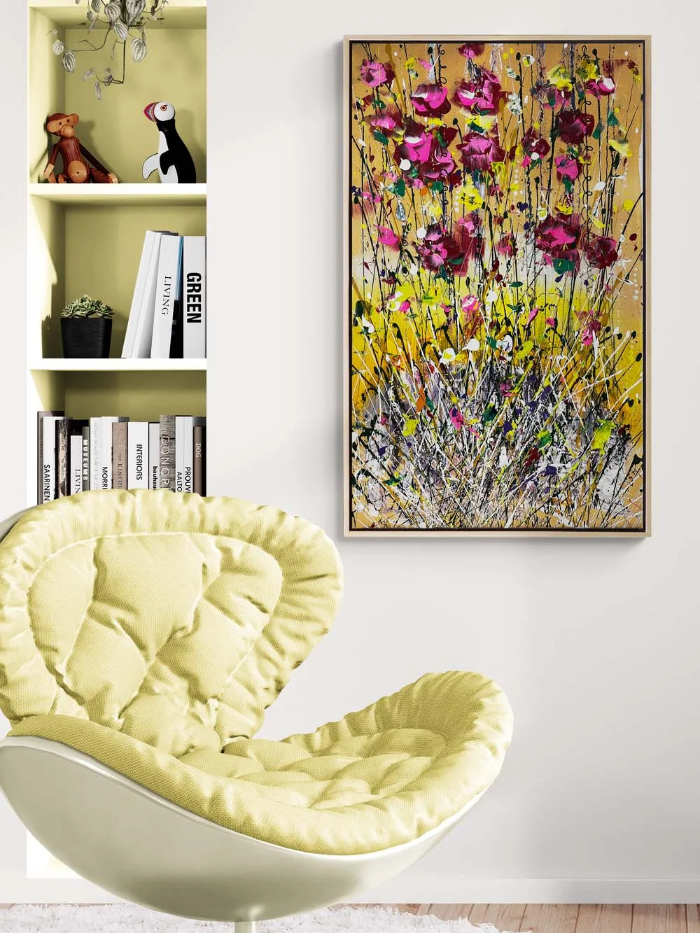 Parlak Tonların Çarpışması Yağlı Boya Tablosu