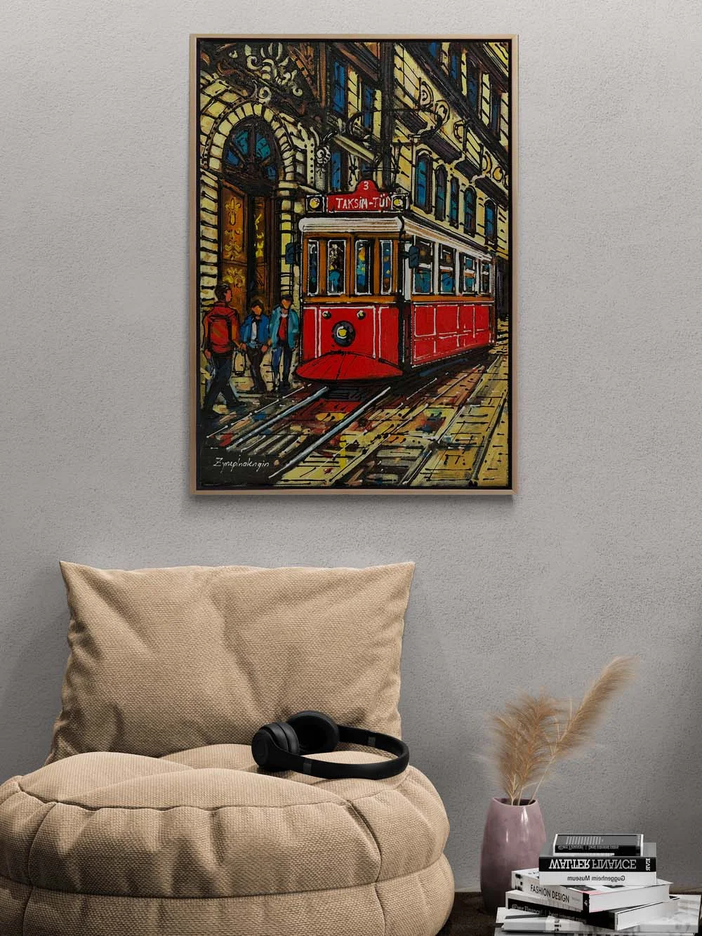 The Colorful History of the Taksim Tram Oil Painting