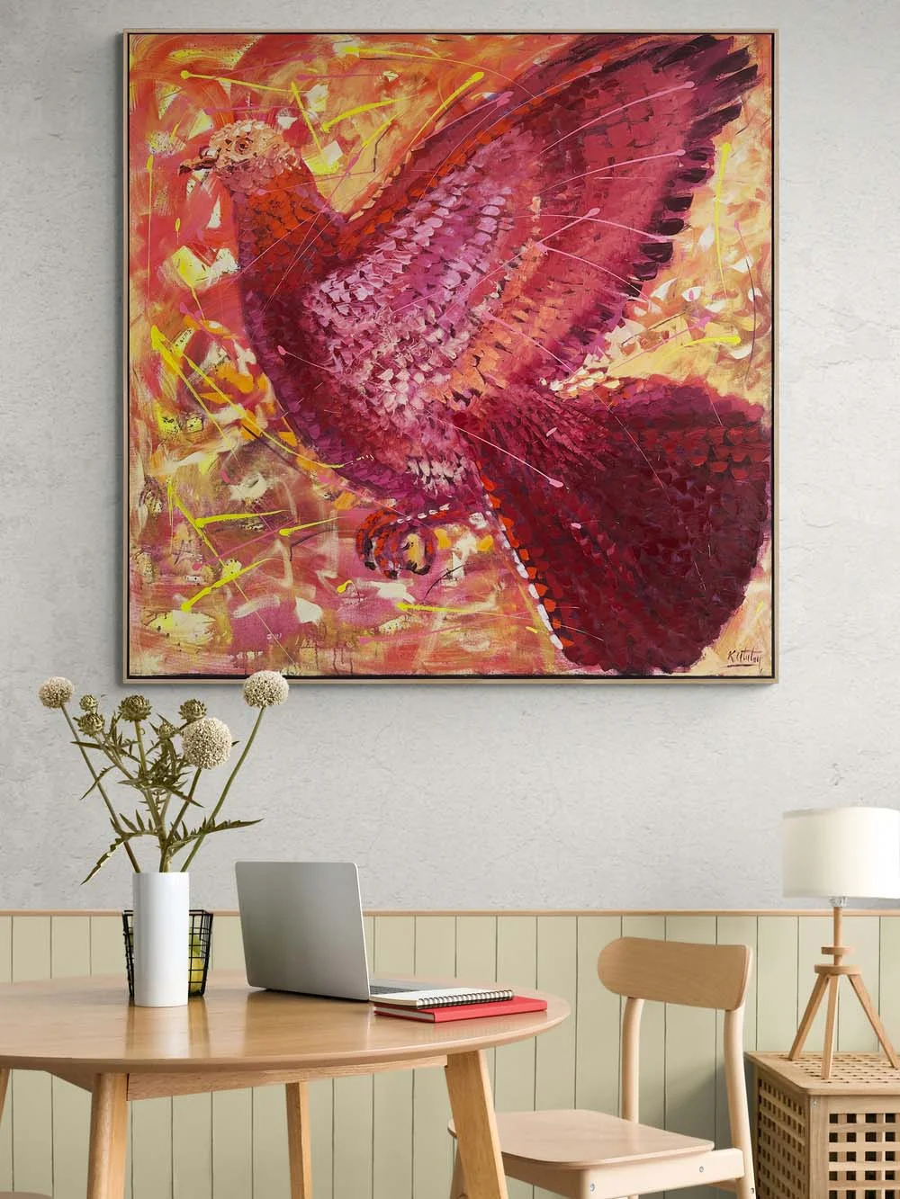 Düşlerin İzinde Güvercin Yağlı Boya Tablosu