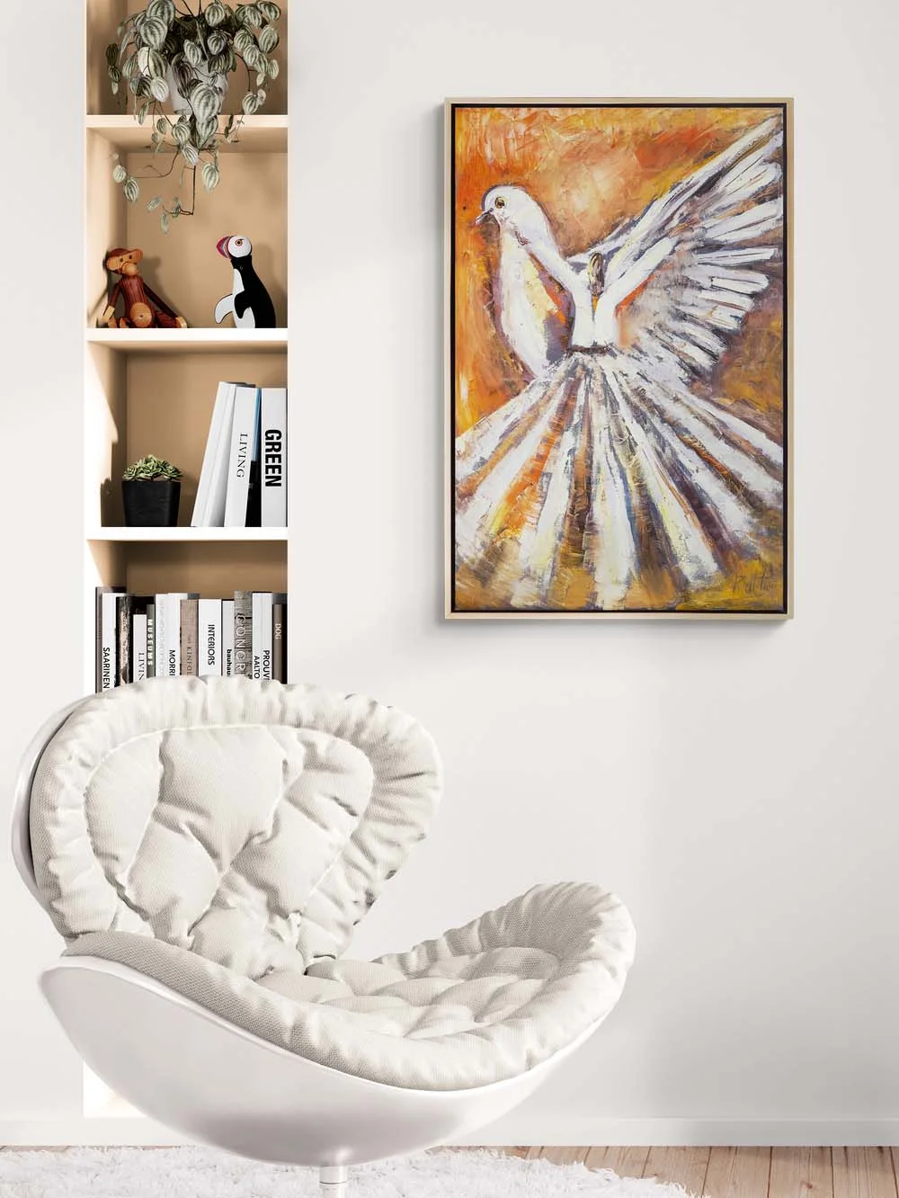 Sema ve Güvercinler Yağlı Boya Tablosu