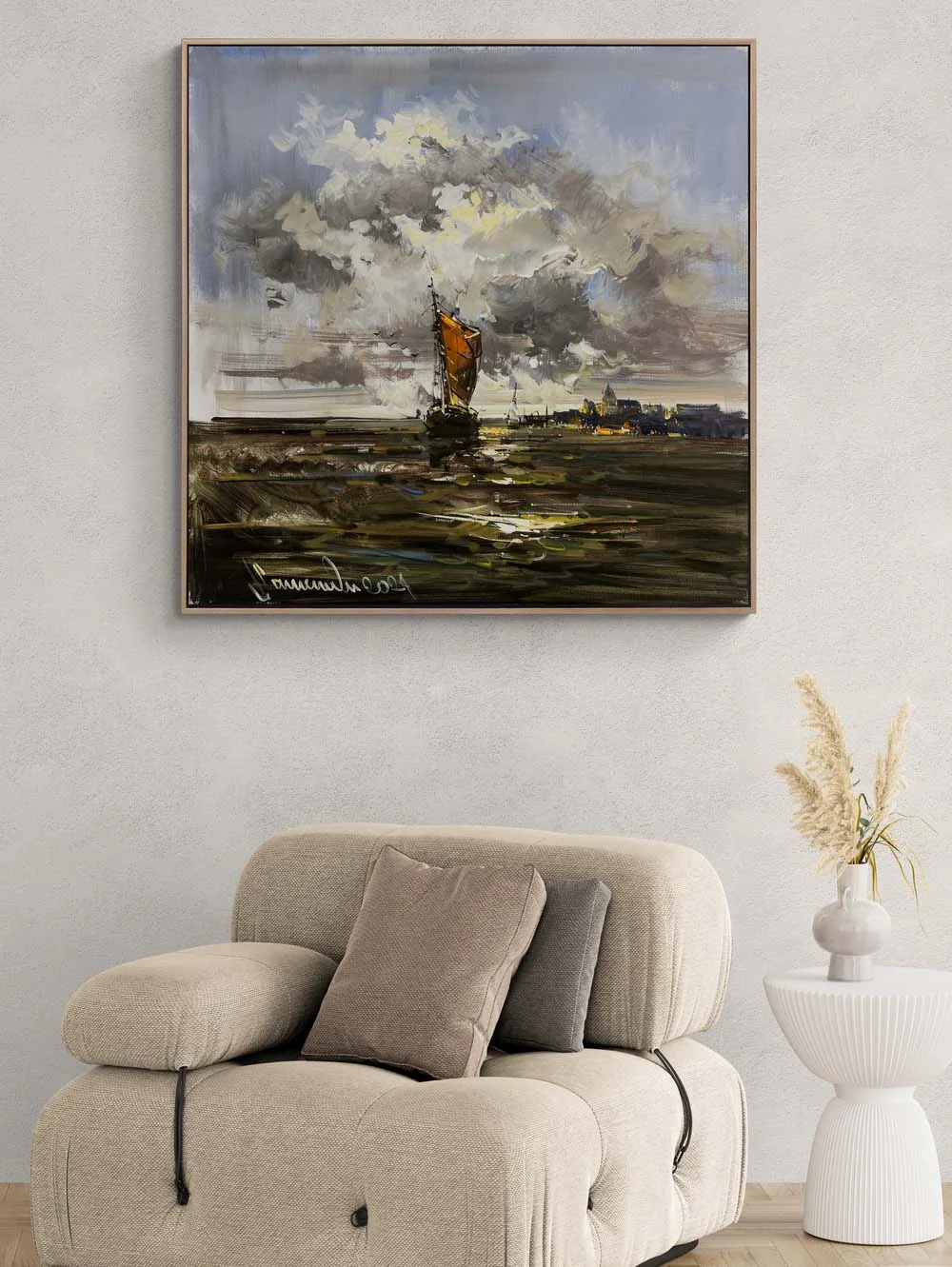 Denizin Sakin Fısıltısı Yağlı Boya Tablosu