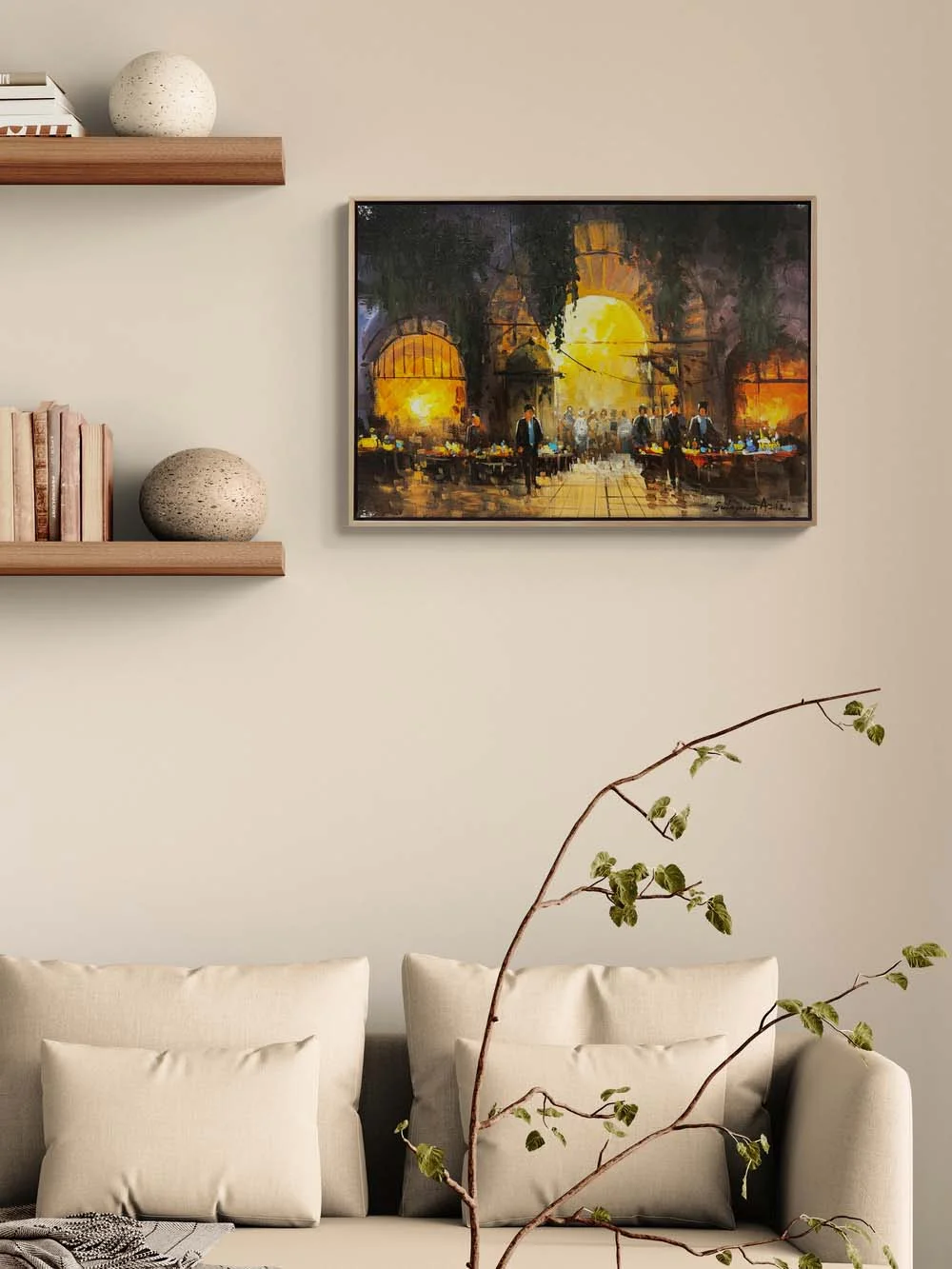 Çarşının Eski Hikayesi Yağlı Boya Tablosu