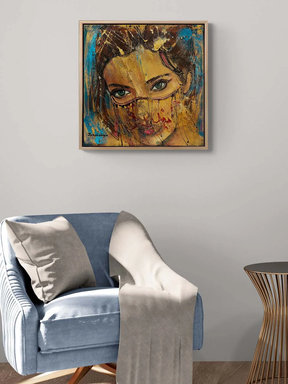 Peçeli Kadın Yağlı Boya Tablosu