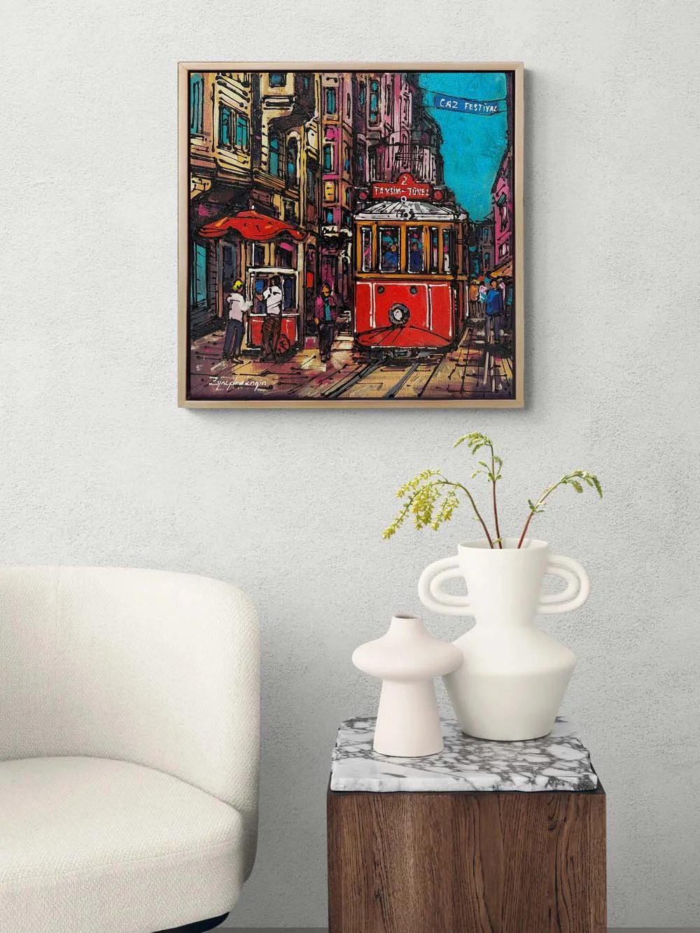 İstiklalde Caz Festivali Yağlı Boya Tablosu