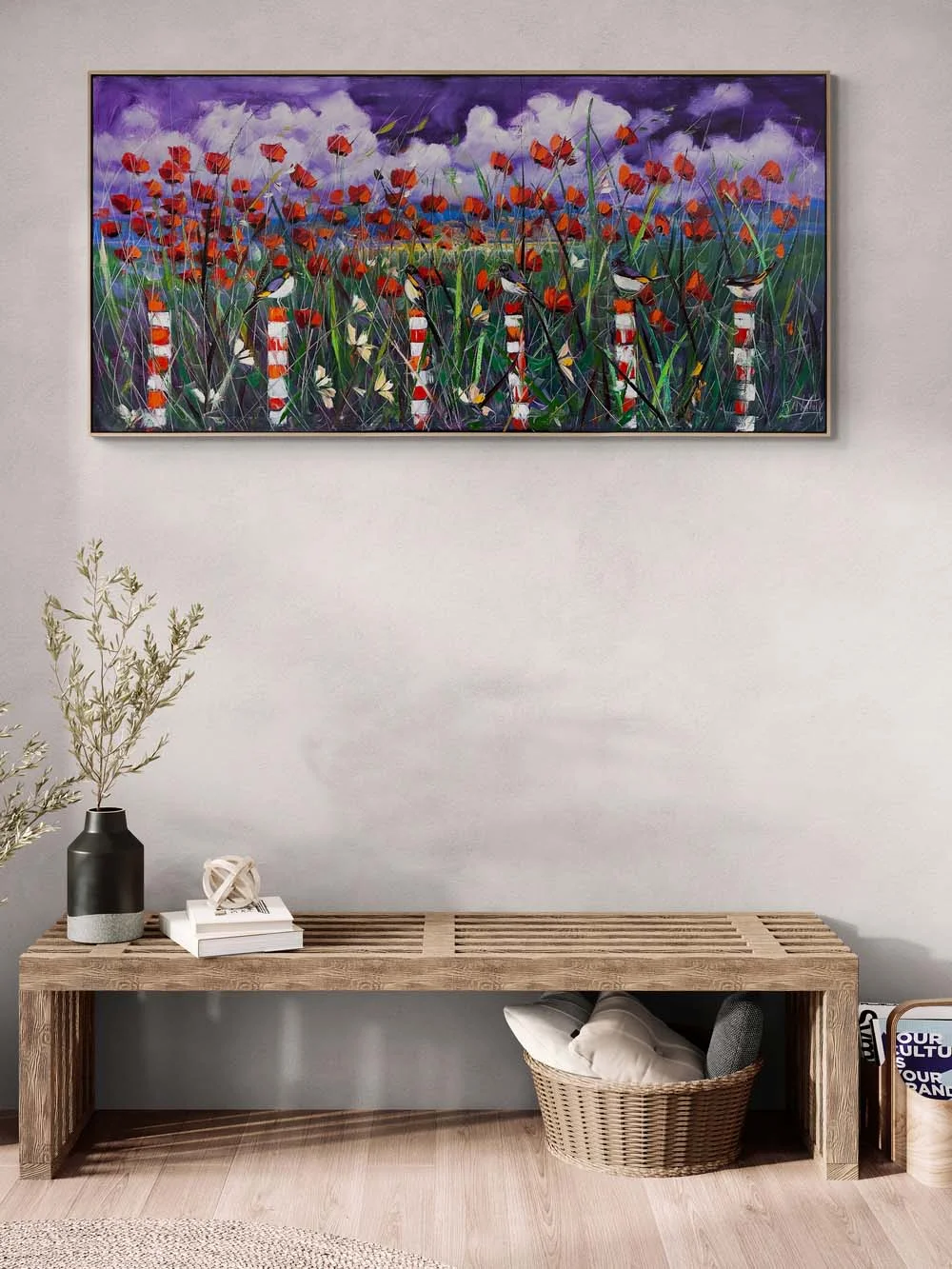 Kır Çiçeklerinin Coşkusu Yağlı Boya Tablosu