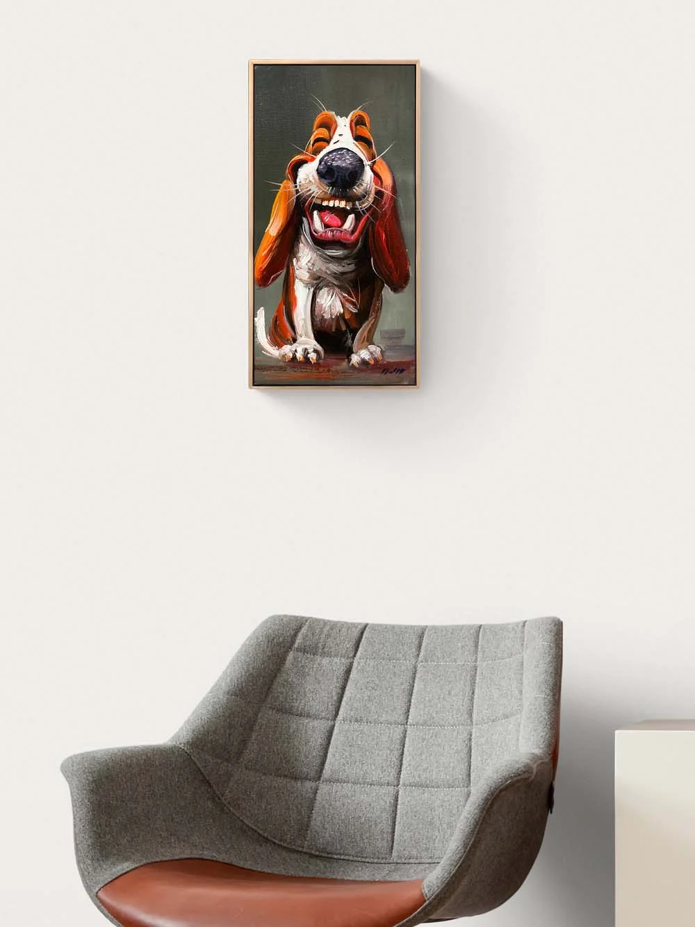 Gülen Köpek Yağlı Boya Tablosu