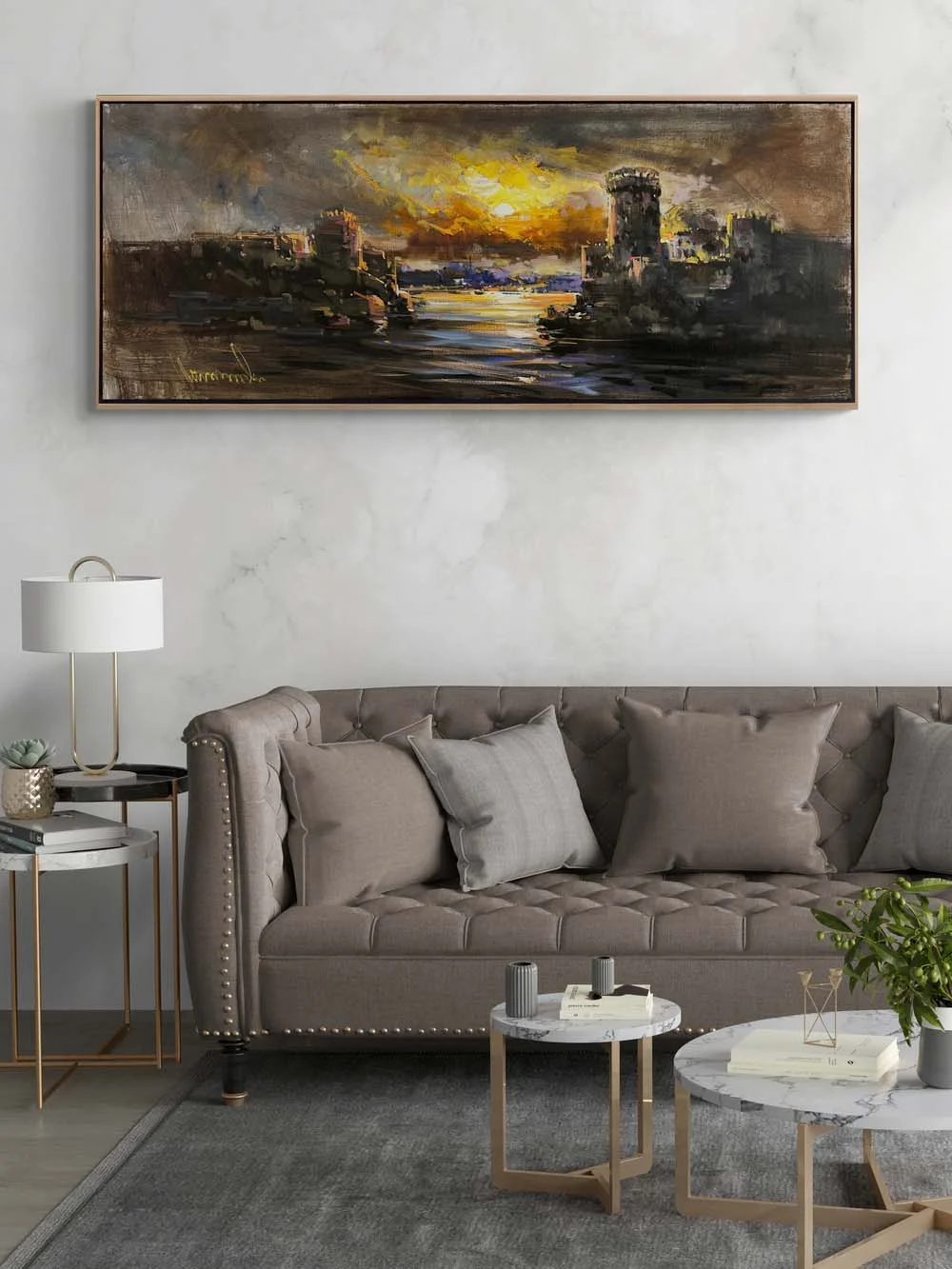 Zamana Direnen Kale Yağlı Boya Tablosu