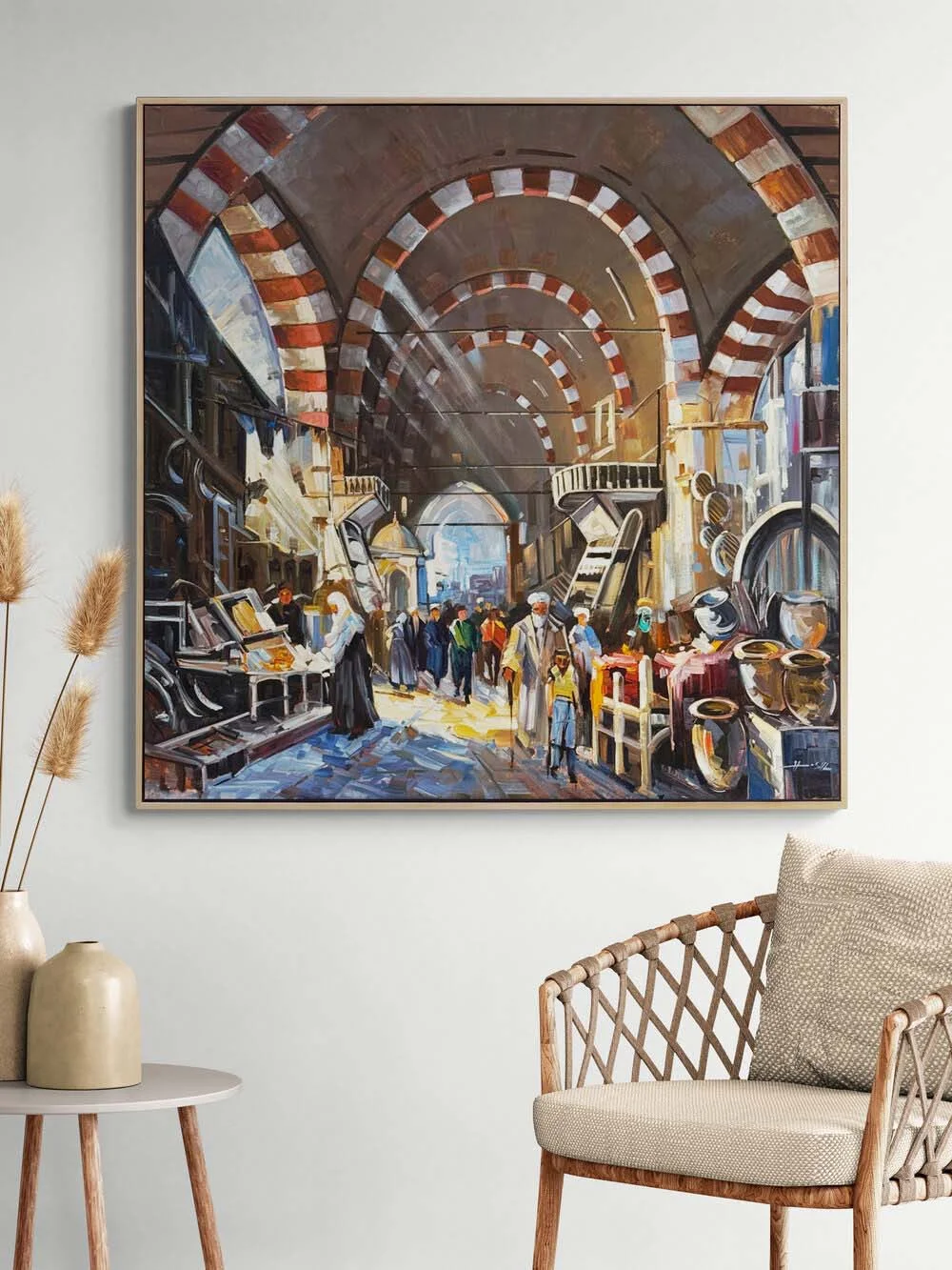 Echoes of the Historic Bazaar Oil Painting