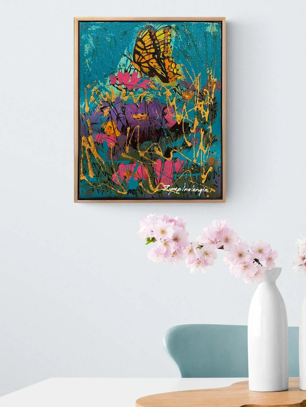 Kırlarda Kelebek Yağlı Boya Tablosu