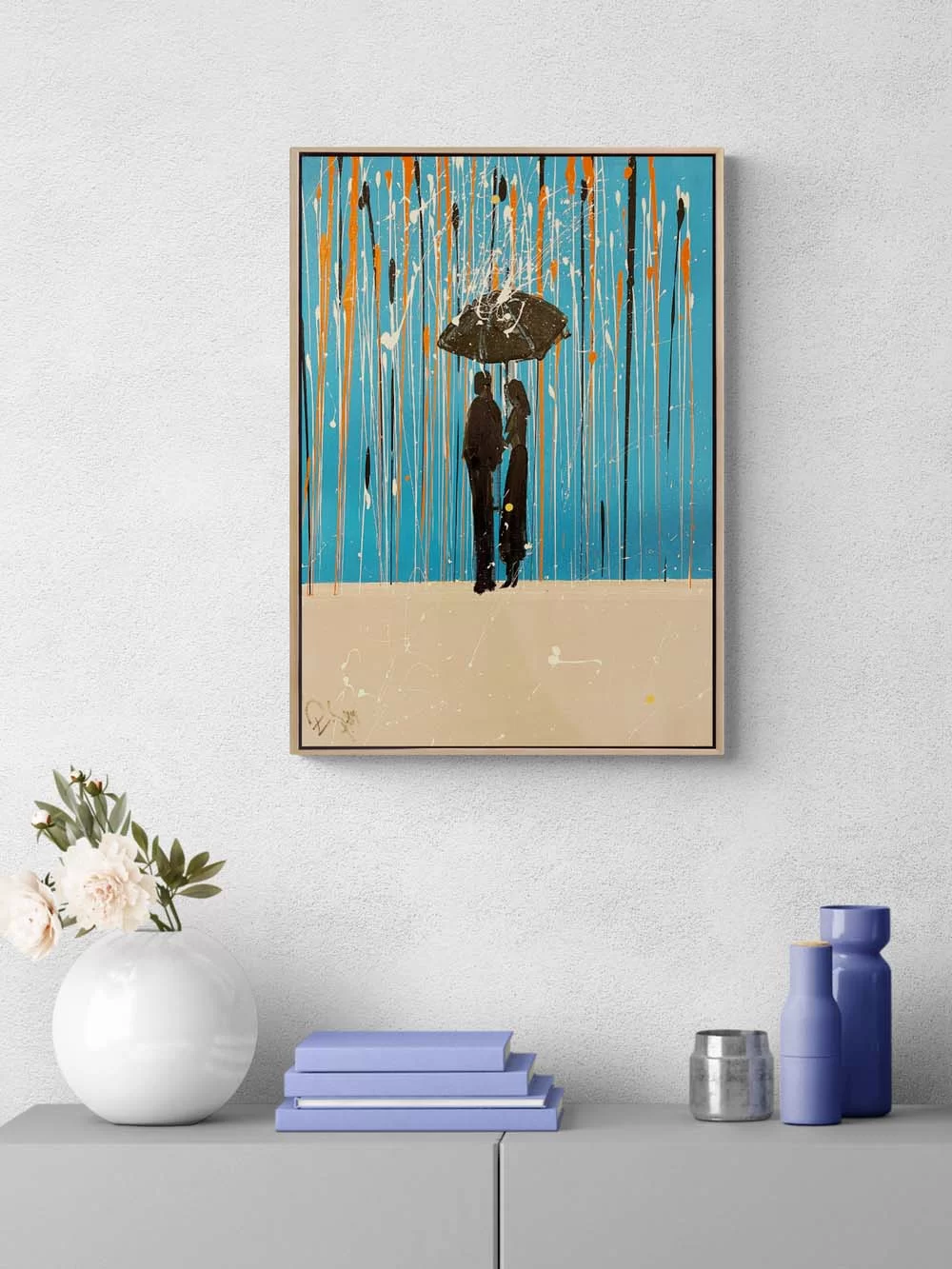 Love Under the Rain Oil Painting