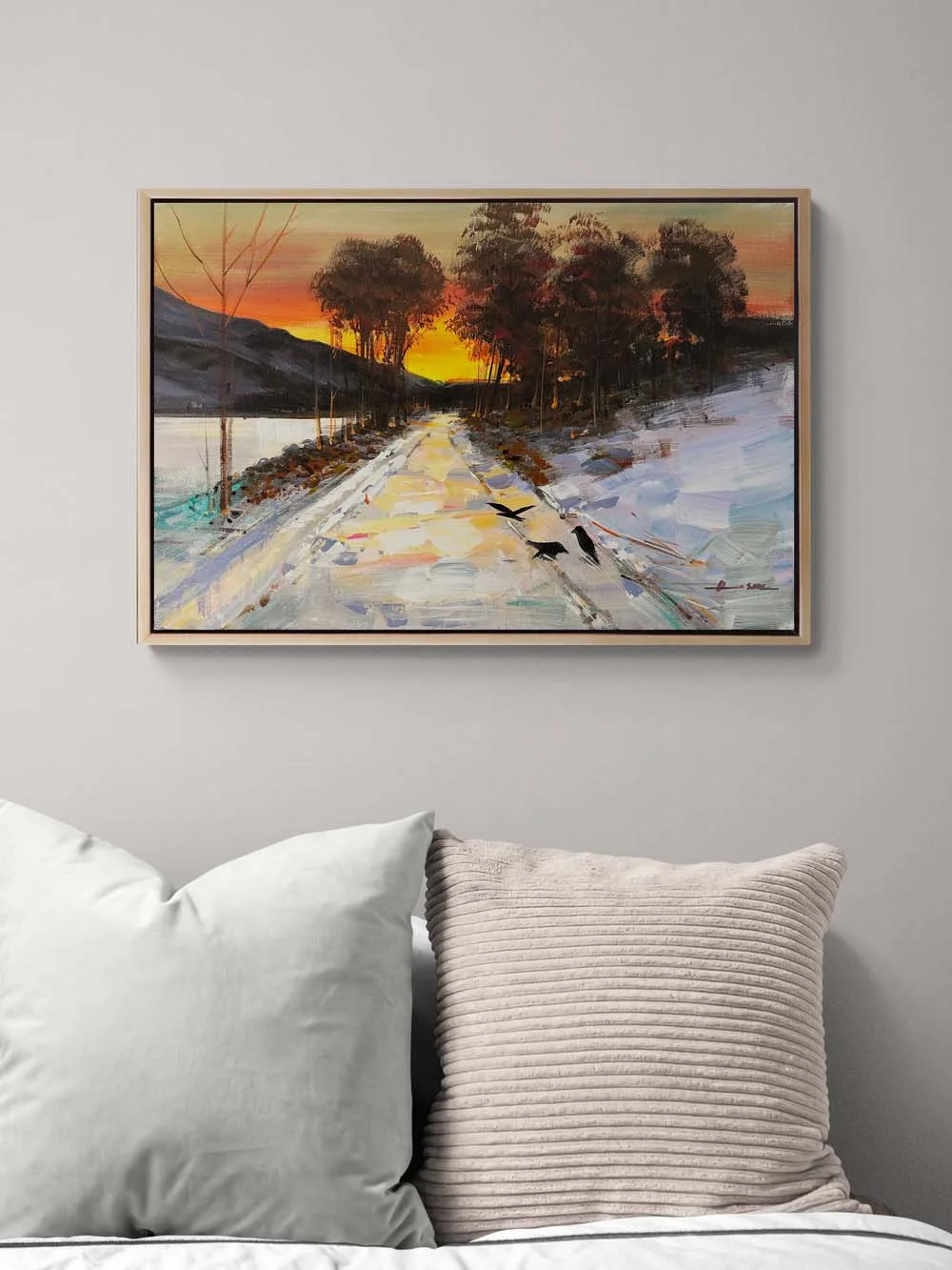 Karlı Yolculuk Yağlı Boya Tablosu