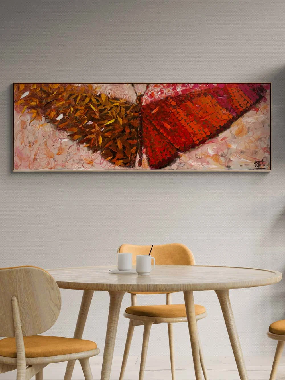 Sonbaharda Kelebek Yağlı Boya Tablosu