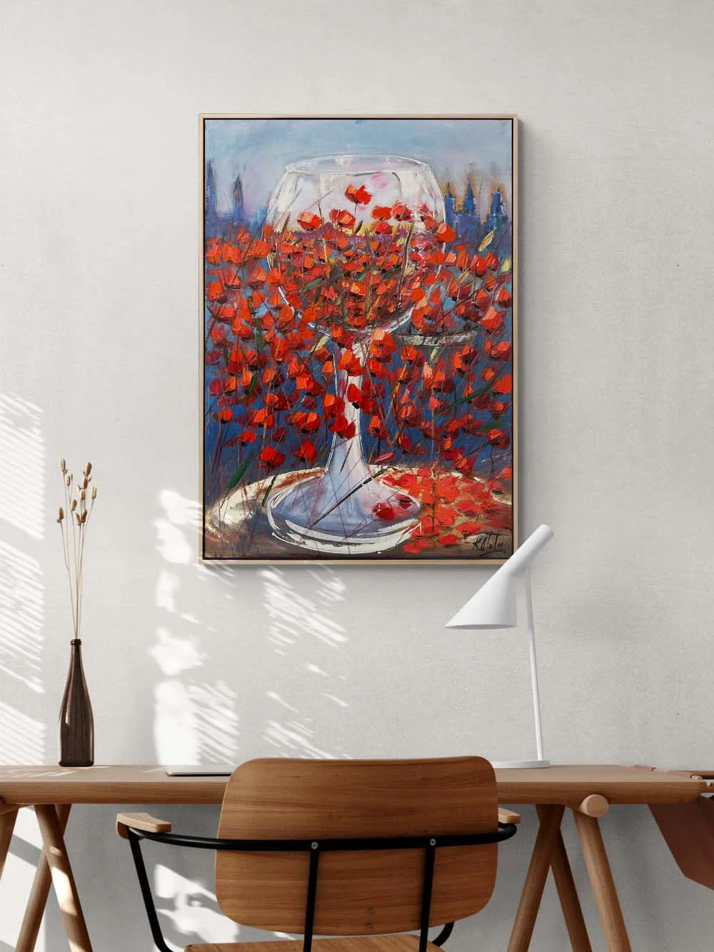 Kadehde Gelincikler Yağlı Boya Tablosu